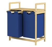 Ml-design Panier à linge bambou - Bleu foncé