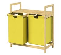 Ml-design Panier à linge bambou - Jaune
