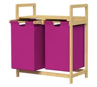 Ml-design Panier à linge bambou - Magenta