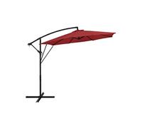 ML-Design Parasol Déporté Ø 300 cm Rouge en Aluminium avec Manivelle, Protection UV50+