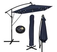 ML-Design Parasol Déporté Ø 330 cm sans/avec LED en Aluminium avec Manivelle, Protection UV50+ et Tissu Imperméable, Inclinable et Rotatif 360°, Meuble de Jardin Terrase, Housse et Support Inclus