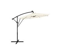 ML-Design Parasol Déporté avec LED Solaire Ø 300 cm Beige en Aluminium à Manivelle,
