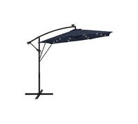 ML-Design Parasol Déporté avec LED Solaire Ø 300 cm Bleu Marine en Aluminium à Manivelle, Blau