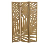 ML-Design Paravent Intérieur Décoratif 3 Panneaux, Séparateur de Pièce | Sapporo, Cadre en Bois de Paulownia Brun, Pliable, Modulable et Léger, Cloison Ajourée Pré-assemblé, Brise-Vue, 170 x 121 cm