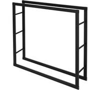 ML-Design Porte Bûches de Cheminée, 100x25x100cm, Noir, Métallique, en Acier Revêtue par Poudre, Intérieur/Extérieur, Support pour Bois de Chauffage, Étagère Rangement Aide à l'Empilage Bois de Poêle