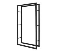 ML-Design Porte-bûches de cheminée 80x25x150 cm – Acier revêtu par poudre, noir, intérieur/extérieur
