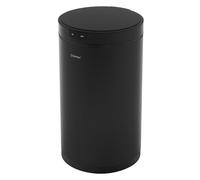 ML-Design Poubelle Automatique avec Capteur 30L Noir en Acier Aspect Mat, Ronde, Ouverture et Fermeture sans Contact, Anneau de Maintien pour Sac à Déchets, Boîte Mains Libres Cuisine,Bureau,Toilette