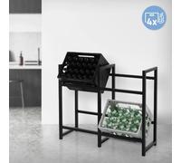 ML-Design Étagère pour Caisses de Boissons 4 Caisses, 91x31x75,5 cm, Acier, Indépendante, Étagère sur Pieds pour Caisses de Boissons, Support Rangement de Bouteilles, Ideal pour Garage/Cave/Magasin