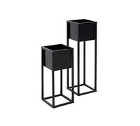 ECD Germany Lot de 2 supports plantes, noir