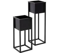 ECD Germany Lot de 2 supports plantes, noir