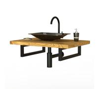 ML-Design Set 2x Consoles Murales, 500x150x30 mm, Noir, Acier, Design Flottant, Support d'Étagère pour Lavabo/Meuble/Table pour Salle de Bain/Chambre à Coucher, Réglable, Matériel de Montage Inclus