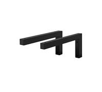 ML-Design Set 2x Consoles Murales en Forme de L, 300x150x30 mm, Noir, Acier, Design Flottant Equerre, Supports d'Etagère en Angle pour Lavabo/Table