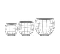 Ml-design set 3 tables d'appoint gigognes - Gris