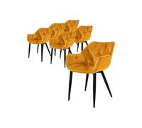 ML-Design Chaises 6 pcs - Jaune Moutarde