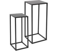 ML-Design Set de 2 supports pour plantes noir métal – 20x60x20/30x70x30 cm