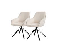 ML-Design 2x Chaises pivotantes crème