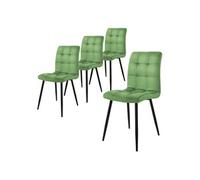 ML-Design Chaises set de 4 - Velours sauge