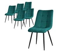 ML-Design Set de 6 chaises salle à manger rembourrées - Gris