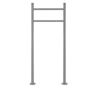 ML-Design Support de Boîte aux Lettres en Acier Inoxydable Thermolaqué, Argent Métallisé, Haut 120cm, Rond, Sur Pied, Poteaux de Boîte aux Lettres à Visser, 6 Ancrages de Sol, Accessoire Modern Maison