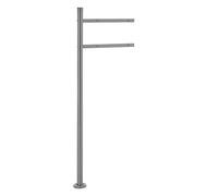 ML-Design Support Piédestal Socle pour Boîte aux Lettres Argenté en Acier Inoxydable Rond Hauteur Totale 120 cm Autoportant Poteau Pied de Boîte aux Lettres Résistant aux Intempéries