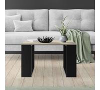 Ml-design Table basse carrée - chêne et noir