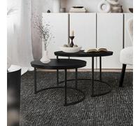 Ml-design Table basse d'appoint ronde - Noir