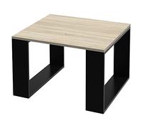 ML-Design Table Basse de Salon 65x65x40 cm, Aspect Chêne/Noir, Pieds Traîneau, Salon Carrée, Robuste, Basse d'Appoint pour Salon/Bureau, Style Élégant et Moderne, pour Thé/Café