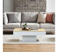 Ml-design Table basse rectangulaire - chêne Sonoma et blanc