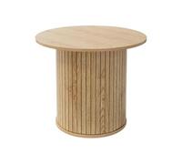 ML-Design Table basse ronde Ø60×50 cm plateau dépassant aspect bois marron pour café et thé