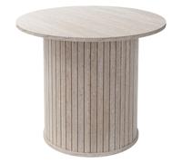 ML-Design Table Basse Ronde Ø 60 x 50 cm, Aspect Pierre Beige avec Plateau Dépassant, Mobilier pour la Maison, Console d'Appoint Contemporain pour Canapé de Salon ou Lounge, Surface pour Café et Thé