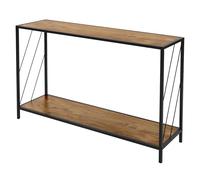 ML-Design Table Console 120x33,5x75 cm, Marron/Noir, Aspect Chêne Rustique, Cadre en Acier et Plateau en Bois Aggloméré avec Revêtement Mélaminé, 2 Etagères, d'Appoint Entrée Couloir Déco