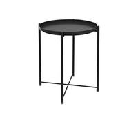 ML-Design Table d'Appoint Ronde Ø 45 x H 52 cm, en Métal, Noir, avec Plateau Amovible,