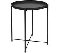 ML-Design Table d'Appoint Ronde Ø 45 x H 52 cm, en Métal, Noir, avec Plateau Amovible,