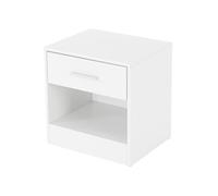 ML-Design Table de Chevet avec 1x Tiroir et 1x Compartiment Ouvert, Blanc, 36,5 x 38,5 x Weiß G