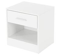 ML-Design Table de Chevet avec 1x Tiroir et 1x Compartiment Ouvert, Blanc, 36,5 x 38,5 x 30 cm, en Bois, Table de Nuit d'Appoint, Meuble Armoire Rangement, Convient à Chaque Lit et Chambre à Coucher