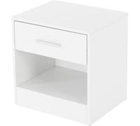 ML-Design Table de Chevet avec 1x Tiroir et 1x Compartiment Ouvert, Blanc, 36,5 x 38,5 x Weiß G