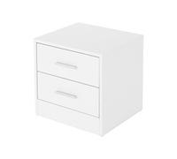 ML-Design Table de Chevet avec 2 Tiroirs, Blanc, 38 x 37 x 34 cm, en Bois, Table de Nuit Weiß