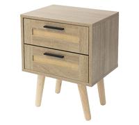 Ml-design Table de nuit 2 tiroirs - Beige