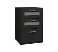 Ml-design Table de nuit 3 tiroirs - Noir