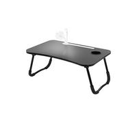 ML-Design Table pour Ordinateur Portable Pliante, 60x40 cm, Noir, avec 4 Prises de Charge Schwarz G