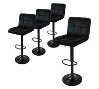 Ml-design Tabouret de bar velours - Noir