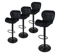 Ml-design Tabourets de bar en velours - Noir