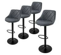 Ml-design Tabourets de bar lot de 4 - Anthracite