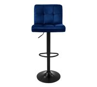 Ml-design Tabourets de bar velours - Bleu