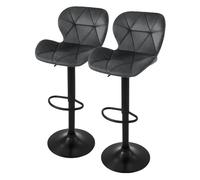 Ml-design Tabourets de bar velours - Gris