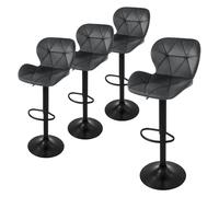Ml-design Tabourets de bar velours - Gris