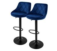 Ml-design Tabourets de bar velours x2 - Bleu