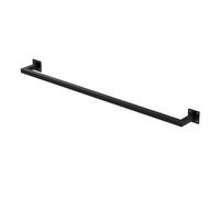 ML-Design Tringle à Vêtements Rectangulaire, P12 x L110 cm, Noir, Acier Inoxydable, Tringle de Penderie Forme de U, Portemanteau à Montage Mural, Porte-vêtements, Tringle à Linge + Matériel de Montage
