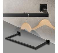ML-Design Tringle à Vêtements Rectangulaire, P30 x L60 cm, Noir, Acier Inoxydable, Tringle de Penderie Forme de U, Portemanteau à Montage Mural, Porte-vêtements, Tringle à Linge + Matériel de Montage