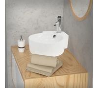 LuxeBath Vasque d'angle ML-Design ronde 45x36x13 cm céramique blanc